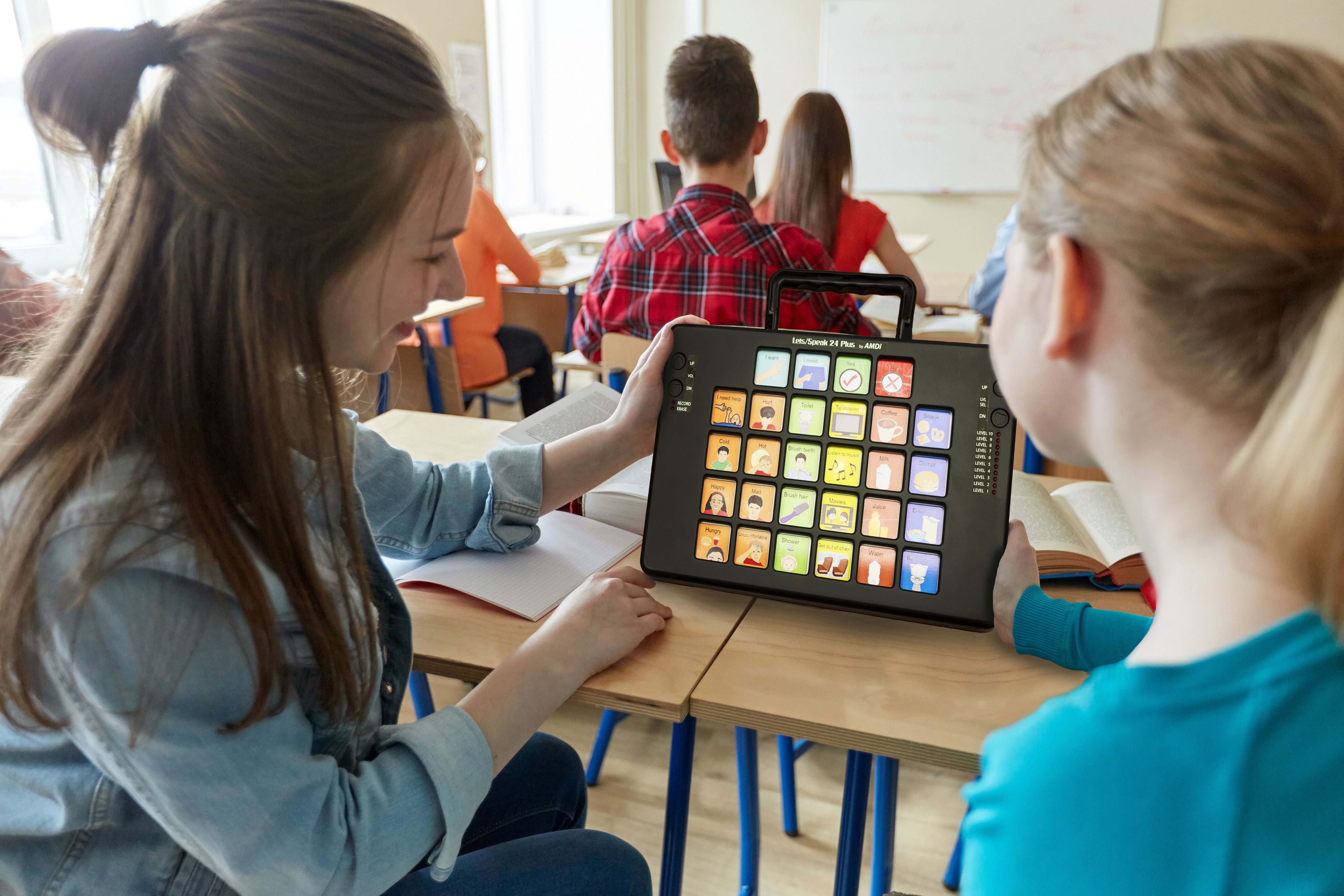 Students using Let's Speak 24 Plus
